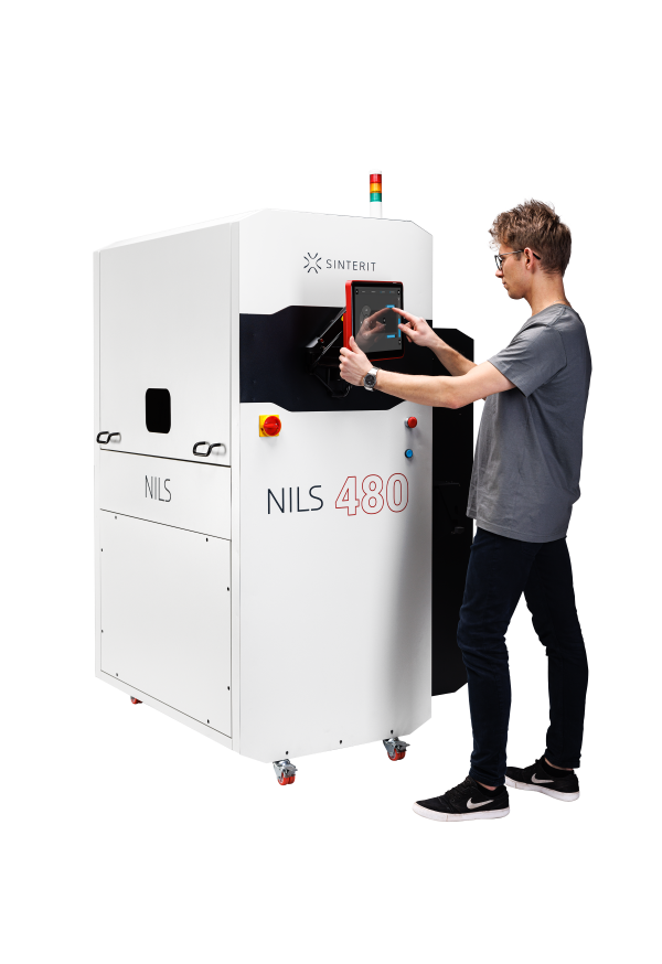 Sinterit Industrial SLS 3D printer- Nils 480 - with technician